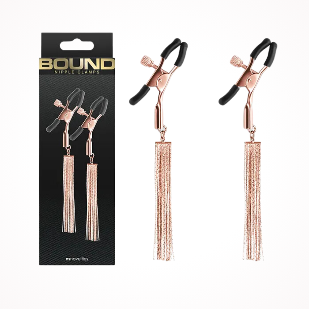 Nipple Clamps | Tassels Black/Rosegold