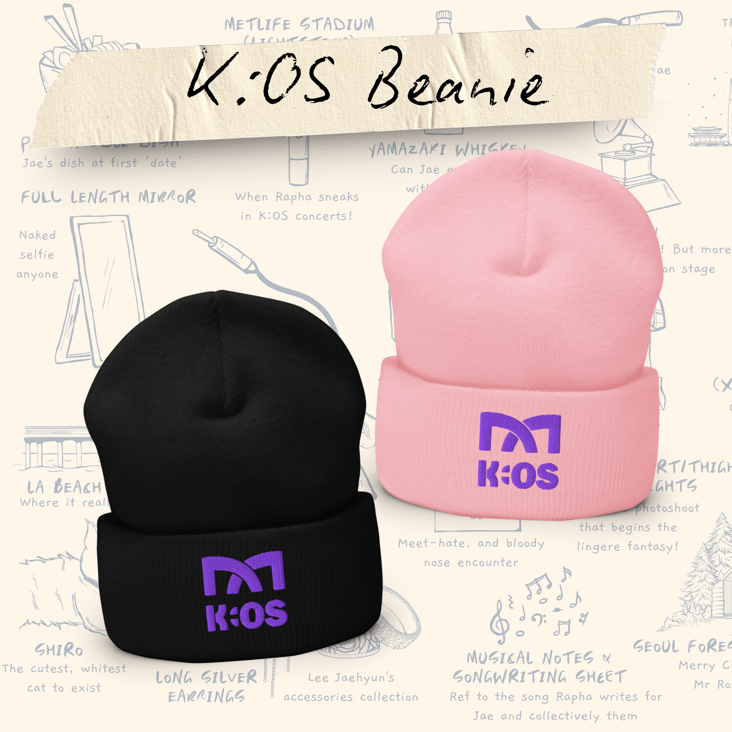 K:OS cuffed beanie  [Available January 2026 - Limited overstock]
